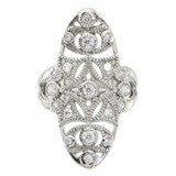 Sterling Silver Polished Fancy CZ Ring - QR-74B36717-8268