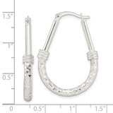 Sterling Silver Polished Fancy Oval Hoop Earrings