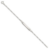 Sterling Silver Polished Figaro Link Childrens 6 Inch ID Bracelet - QG-7FEB9EFB-1398