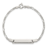 Sterling Silver Polished Figaro Link Childrens 6 Inch ID Bracelet - QG-7FEB9EFB-1398