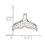Sterling Silver Polished Filigree Whale Tail Chain Slide