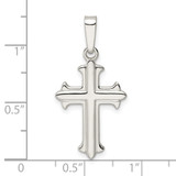Sterling Silver Polished Fleur de Lis Cross Pendant - QC-08568772-8344