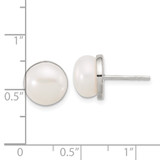 Sterling Silver Polished Freshwater Cultured Pearl Post Earrings