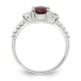 Sterling Silver Polished Garnet and CZ Ring - QR-FF9104D3-2024