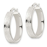 Sterling Silver Polished Geometric Design 5.25mm Round Hoop Earrings - QE-8B945F5E-4934