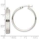 Sterling Silver Polished Geometric Design 5.25mm Round Hoop Earrings - QE-D89860CC-9057