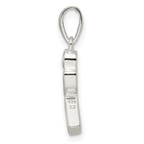 Sterling Silver Polished Geometric Shapes CZ Pendant