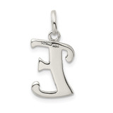 Sterling Silver Polished Glitter Enamel Letter E Initial Charm