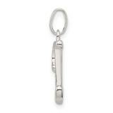 Sterling Silver Polished Glitter Enamel Letter I Initial Charm