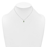 Sterling Silver Polished Green Enameled Turtle Childrens 14 inch Necklace and Post Earrings Set