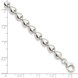 Sterling Silver Polished Heart Bracelet - QG-19076361-4014