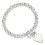 Sterling Silver Polished Heart Bracelet - QG-558C0647-5106