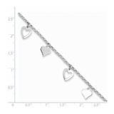 Sterling Silver Polished Heart Bracelet - QG-A22019BA-4856