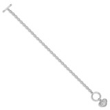 Sterling Silver Polished Heart Bracelet - QG-E8D859FF-1026