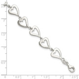 Sterling Silver Polished Heart Bracelet - QG-F61806A6-5010