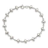 Sterling Silver Polished Heart Link Bracelet - QG-8CDD1CC1-3310