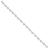 Sterling Silver Polished Heart Link Bracelet - QG-EC66C76F-9034