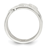 Sterling Silver Polished Hearts Three Band Size 6 Ring