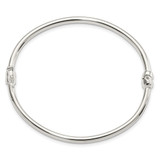 Sterling Silver Polished Hinged Bangle - QB-024DE492-4353