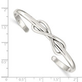 Sterling Silver Polished Infinity Cuff Bangle