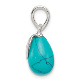 Sterling Silver Polished Lab Created Turquoise Pendant - QP-5B6D8B66-6345
