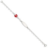 Sterling Silver Polished Lady Bug Baby Engraveable ID Bracelet - QI-720BA3FA-9068