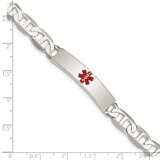 Sterling Silver Polished Medical Anchor Link ID Bracelet - XS-2BDF532C-3407