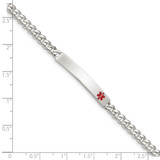 Sterling Silver Polished Medical Curb Link ID Bracelet - XS-53EECBBE-2600