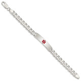 Sterling Silver Polished Medical Curb Link ID Bracelet - XS-59719841-6508