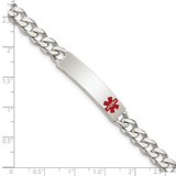 Sterling Silver Polished Medical Curb Link ID Bracelet - XS-5FA0824F-4520