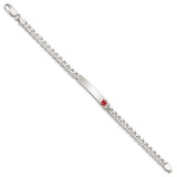 Sterling Silver Polished Medical Curb Link ID Bracelet - XS-61F78114-1562