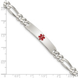 Sterling Silver Polished Medical Figaro Anchor Link ID Bracelet - XS-1BEE0F92-7570