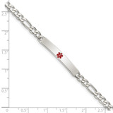 Sterling Silver Polished Medical Figaro Anchor Link ID Bracelet - XS-40665935-2236