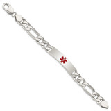 Sterling Silver Polished Medical Figaro Anchor Link ID Bracelet - XS-809DDD71-7518