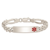 Sterling Silver Polished Medical Figaro Anchor Link ID Bracelet - XS-FF4F967C-7598