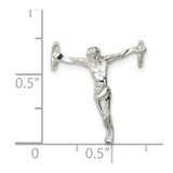 Sterling Silver Polished Mini Jesus Cross Chain Slide