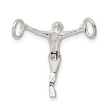 Sterling Silver Polished Mini Jesus Cross Chain Slide