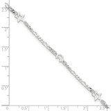 Sterling Silver Polished Moon and Star 9in Plus 1in Ext. Anklet