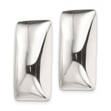 Sterling Silver Polished Non-Pierced Rectangle Earrings