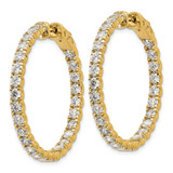 14k 4 7/8 carat Lab Grown Dia VS/SI+ G+ Round In and Out Safety Clasp Hoop Earrings