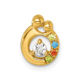 14k 4 Birthstone and Dia Mother/Child Chain Slide Semi-mount