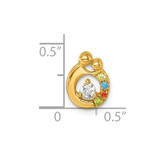 14k 4 Birthstone and Dia Mother/Child Chain Slide Semi-mount