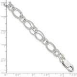Sterling Silver Polished Oval Link Bracelet - QG-AABDFE0E-5885