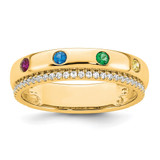 14k 4 Birthstone and Diamond Mother's Ring Semi-mount