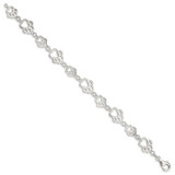 Sterling Silver Polished Paw Print Bracelet - QA-21A2B0F2-5320