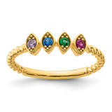 14k 4 Birthstone Mother's Ring Mounting