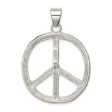 Sterling Silver Polished Peace Pendant - QP-39A477AB-8627
