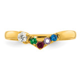 14k 4 Birthstone with Diamond  Mother's Ring Semi-mount