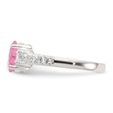 Sterling Silver Polished Pink and White CZ Ring - QR-A9B1AA65-2068