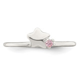 Sterling Silver Polished Pink CZ & Star Children's Ring - QR-07562054-2670